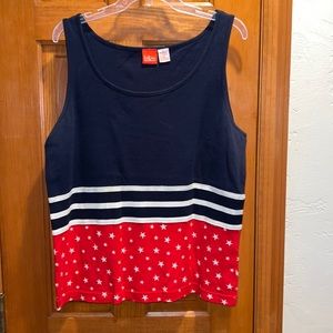 Liz & Co patriotic tank top.  Red, White & Blue. Size XL -  3/20